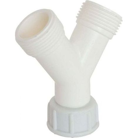 Dérivation 2 Voies Écrou Tournant M20 27 Raccord Plastique Alimentation Appareils Sanitaires Machine à Laver Lave Vaisselle Gris (1/4)