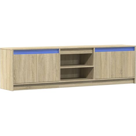 Mobile TV multimediale scaffale TV credenza TV sala da pranzo soggiorno camera da letto con LED rovere Sonoma 180 x 34 x 50 cm derivati del legno marrone 020026490