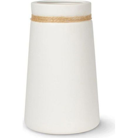 Vase en céramique pour herbe de pampa, vase blanc comme décoration boho moderne pour salons, 21cm (1/4)