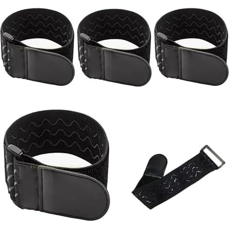 4 Pièces Scratch Élastiques Auto-agrippantes avec Silicone Antidérapant, 40 cm x 5 Sangle scratch, Sangles Attache Cable, pour Vélos, Sacs, Équipements d'Entraînement - (1/5)