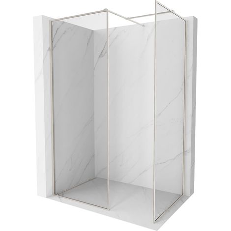 Mexen Kioto-XF pantalla de ducha Walk-in con marco 80 x 80 cm, transparente 10 mm, níquel cepillado - 800-080-202-04-97-080-XF (1/5)