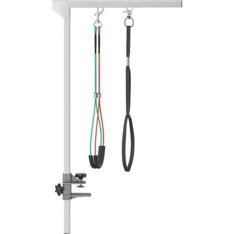 PawHut Bras de toilettage pliable pour animaux de compagnie en acier inoxydable avec collier de serrage pour chiens de grande et petite taille hauteur réglable max. 74 cm (1/5)