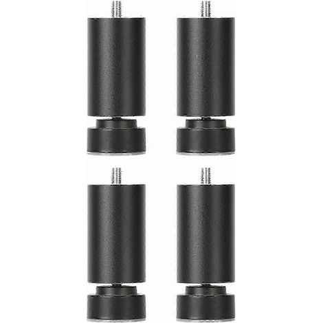 Pieds métalliques réglables à filetage M10, compatibles avec canapés, lits, tables et armoires pieds de meubles robustes (lot de 4) Noir 25 cm (1/5)