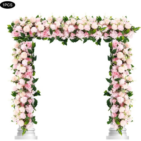 Guirlande Florale Artificielle de 1 M, Bandeau de Fleurs, pour Arche de Mariage, Centre de Table Décoration pour Cérémonie, Fête et Réception (1/5)