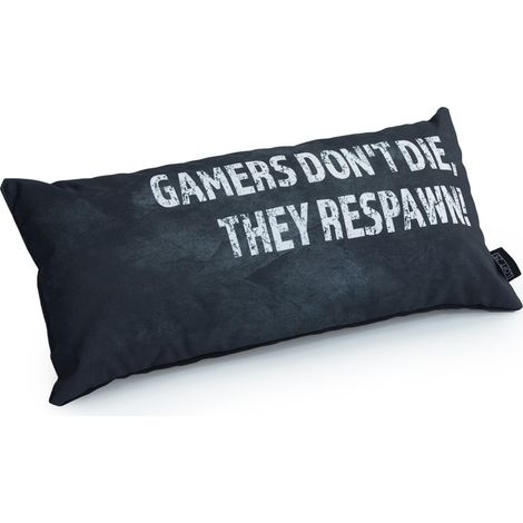Game Over - Rechteckiges Gaming-Kissen, wasserabweisendes Indoor-Outdoor-Wurfkissen für Videospiele, Ellenbogenstützkissen, Lordosenstützkissen, Nacken- und Rückenkissen - Grau (1/5)
