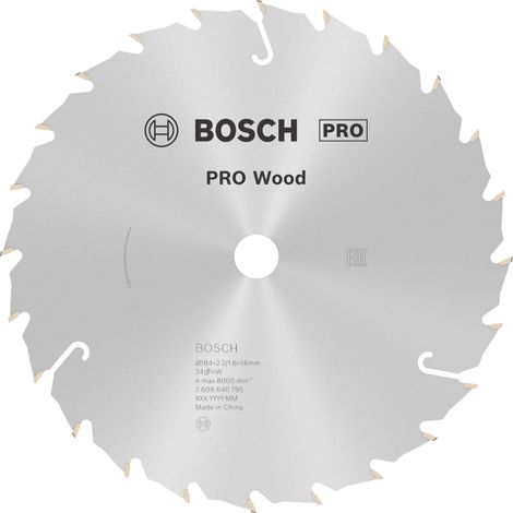 Bosch PRO Wood Kreissägeblatt 184 x 2,2 x 16 mm - 2608640795