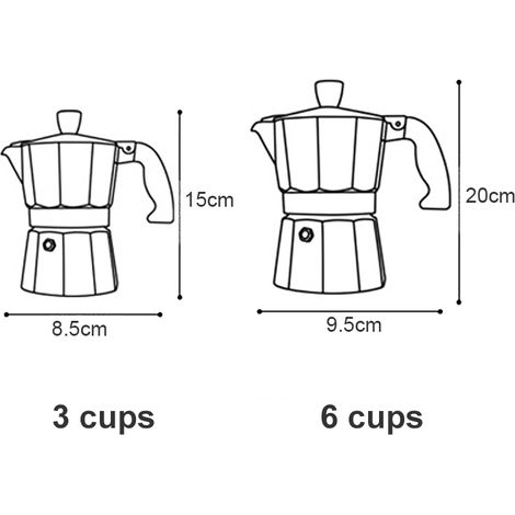 150/300 ml Kaffeemaschine aus Aluminium, Espressokanne, Metall-Kaffeemaschine (1/5)