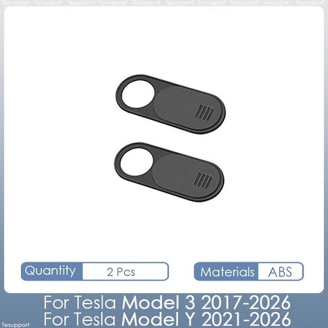 (2 pièces) Accessoires compatibles avec Tesla Model Y Juniper 2025-2026 : cache-caméra coulissant pour webcam et protection de la vie privée. Compatible également avec Tesla Model 3 2017-2026. (1/4)