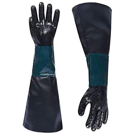 Gants de sablage en caoutchouc ultra résistants, 60 cm, gants pour microbillage, pour cabine de sablage modèle 60, 90, 110, 260, 1, 2 (1/5)
