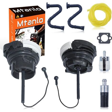 Bouchon d'huile, filtre, conduite de carburant pour Stihl MS201 MS201C MS201T MS261C 1141 358 7708, bouchon d'huile, bouchon de carburant, filtre à huile, filtre à carburant, conduite de carburant jau (1/5)