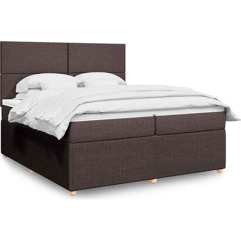 vidaXL Sommier à lattes de lit avec matelas Marron foncé 200x200 cm (1/5)