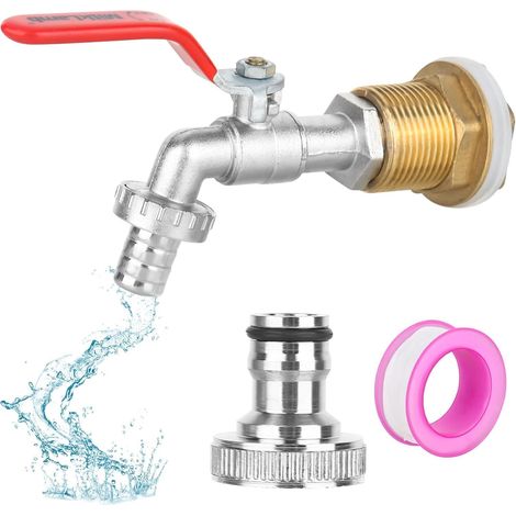 Robinet à Boisseau Sphérique 3/4" en Laiton Résistant au Gel - Universel pour Jardin et Citerne d'Eau de Pluie (1/5)