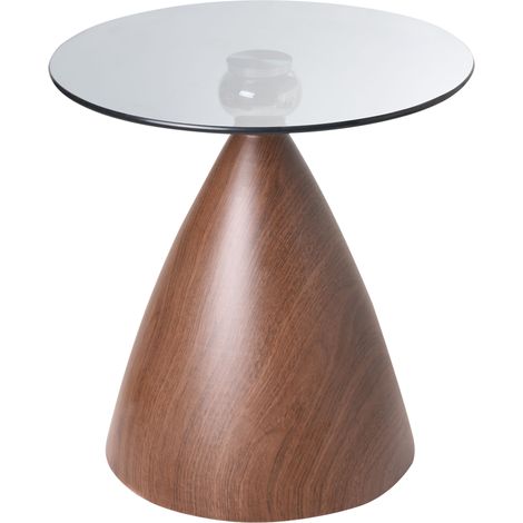 Mesa auxiliar redonda de metal mesa de centro pequeña estilo glamuroso marrón y negro Corella (1/5)