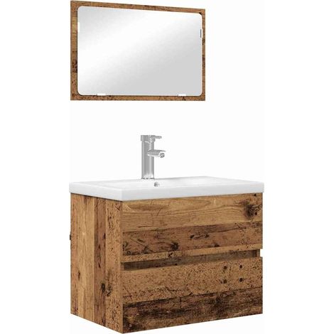 Maison Exclusive - Set di mobili per il bagno con cassetto 3 pcs Legno vecchio