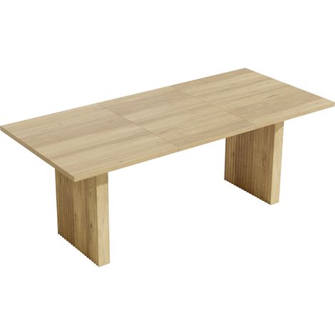 Tavolo da pranzo allungabile 140/200 x 90 cm in MDF effetto rovere per 6-8 persone (1/5)