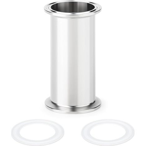 1 pièce 1,5" Tri Clamp 50,5MM OD Tube sanitaire à bride à ferrule, tube rond sans soudure en acier inoxydable 304 avec rondelles (Longueur du tube: 4"/102MM) (1/5)