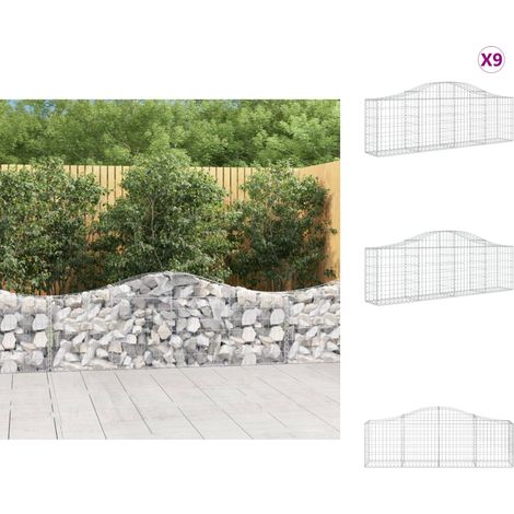 Blumentöpfe & Pflanzgefäße - Living Gabionen mit Hochbogen 9 Stk. 200x30x60/80 cm Verzinktes Eisen (1/5)