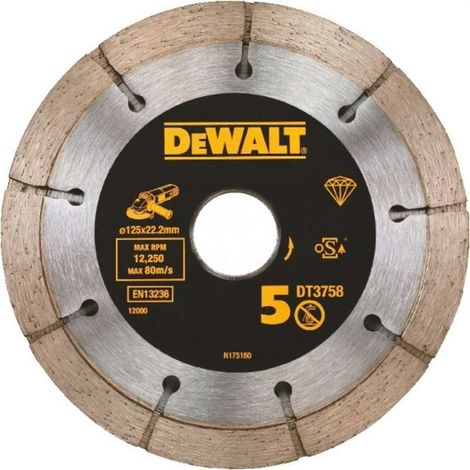 DeWalt 125/22,23 mm Sandwich EXTREME Doppelsegment-Diamanttrennscheibe für Betonschneiden (1/3)