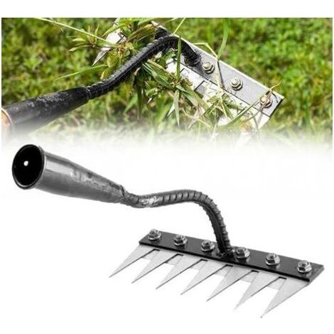 Râteau de Désherbage de Jardin en Acier au Carbone, 7 Dents Râteau de Jardin en Métal Très Résistant, Râteau en Fer pour Jardinage Et Désherbage Outil de Jardin Râteau À Main pour Déchaumage (1/4)