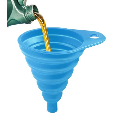 Entonnoir universel en silicone pour liquides : long manche télescopique pour faciliter les vidanges d'huile (1/5)