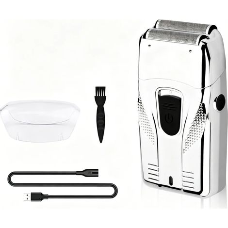 rasoir electriques hommes-Rasoir électrique professionnel à grille pour hommes — Pour poils du visage et barbe naissante — Charge rapide USB — Tondeuse de soin idéale pour les voyages