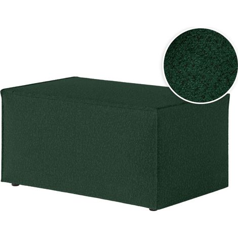 CLARISSE - Pouf en tissu bouclette - Vert (1/5)