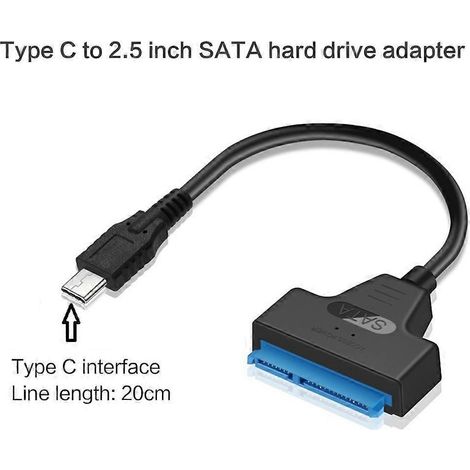 Câble adaptateur pour disque dur SATA USB 3.0/2.0/Type C, câble adaptateur SATA vers USB - Type C vers SATA - (1/4)