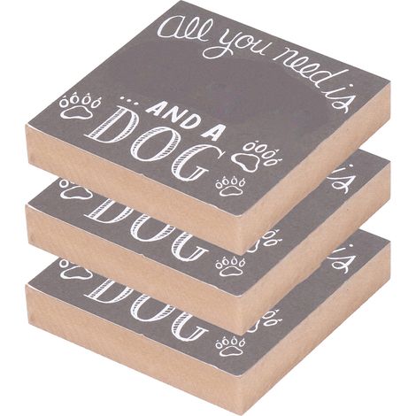 Lot de 3 panneaux décoratifs en bois pour animaux de compagnie (lettre « chien amoureux ») - Bricolage en bois - Décoration pour la maison (1/5)