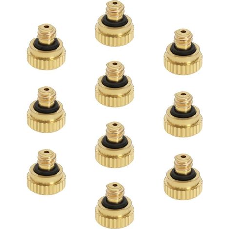 Lot de 10 buses de brumisation en laiton 0,3 mm basse pression 0,3 mm buse de pulvérisation en laiton pour serre paysage humidification contrôle de la poussière