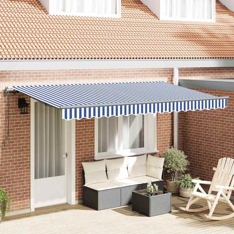 Toldo Retráctil Azul 350 x 200 cm tela vidaXL (1/5)