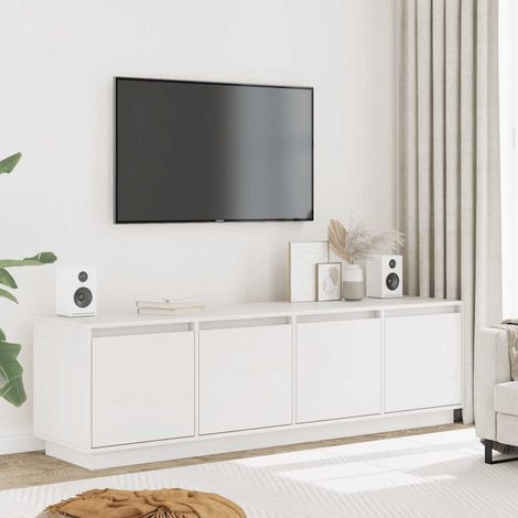 Meuble TV Moderne - Meuble de rangement - Buffet Salon - Moderne Blanc 156x37x45 cm Bois de pin massif Chic-962122 (1/5)