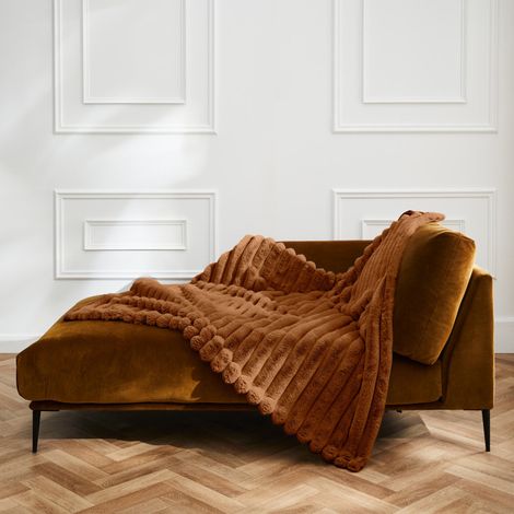 Plaid imitation fourrure polaire Boudoir Camel - 220x240cm - Camel (1/3)
