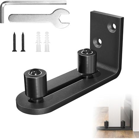 Guía de suelo ajustable, guía inferior para puertas de madera, guía para puertas corredizas de suelo, riel para puertas corredizas, guía ajustable para puertas corredizas de suelo (1, negro) (1/5)