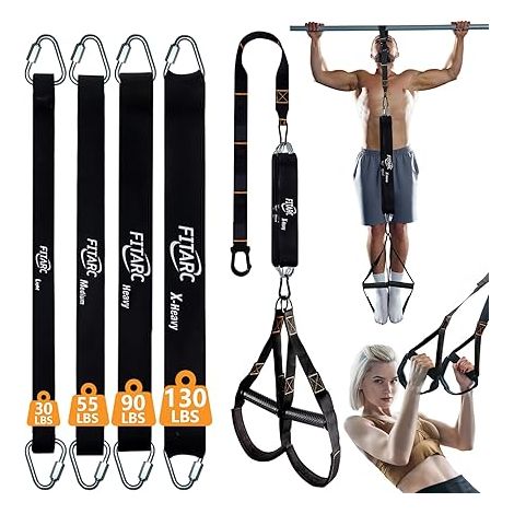 Pull Up Assistance Bands Set,Pull Up Assist Strap with Handle,14 Levels of Assistance (1/5)