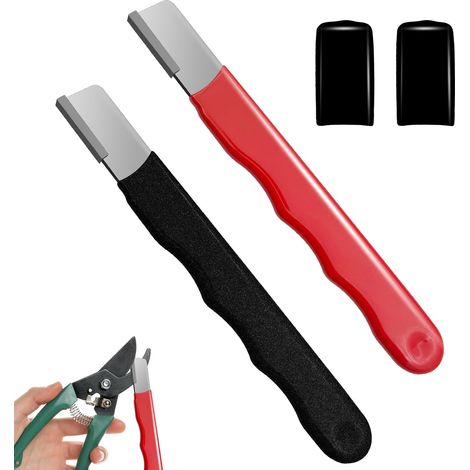 Ensemble de 2 pièces pour affûter les outils de jardin : convient aux couteaux, taille-haies, cisailles de jardin et plus encore comprend un mini affûteur adapté aux sécateurs, coupe-branches et outi (1/5)
