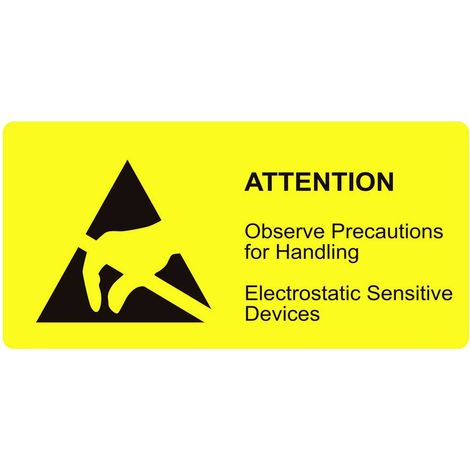 BJZ Logo adesivo ESD 1500 pz. Giallo (L x L) 74 mm x 37 mm Autoadesivo