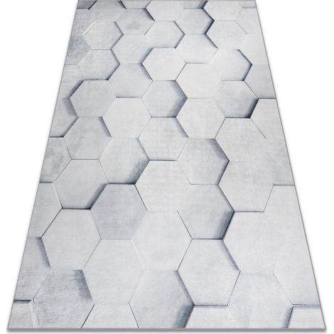 ANDRE 1180 washing carpet Honeycomb, hexagon 3D anti-slip - grey grey 80x150 cm