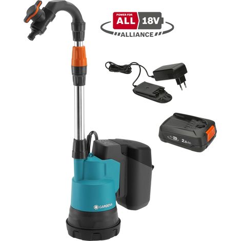 GARDENA Pompa per cisterna a batteria 2000 l/h 18V POWER FOR ALL, Batteria inclusa (14602-20) (1/4)