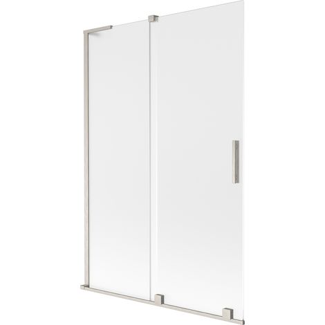 Mexen Velar L Duschwand, 2-flügelig, verschiebbar, 120 x 150 cm, mattiert, gebürstetes Nickel - 896-120-003-31-97 (1/5)