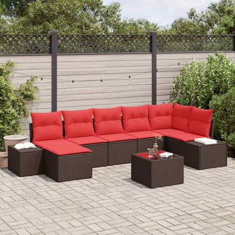 Teenpull – Gartensofa-set 8 Stk. Braun Poly-Rattan (1/5)