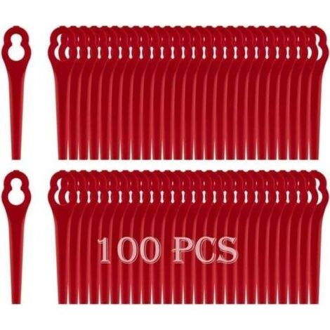 Lames plastique pour tondeuses Einhell, lot de 100 pièces. Enroulées, remplacement facile et durable. (1/4)