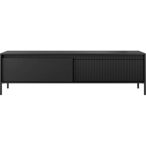 ALINA - Meuble TV 187cm pieds en métal - Noir