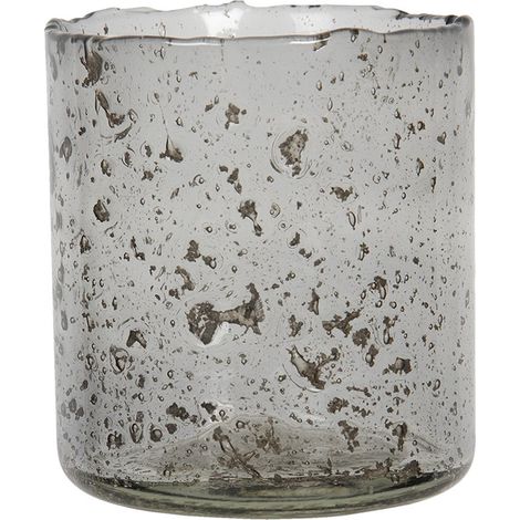 Photophore en Verre Gris pour Bougie Chauffe-Plat, Porte-Bougie Décoratif Ø 10 x 12 cm - PANGIVO