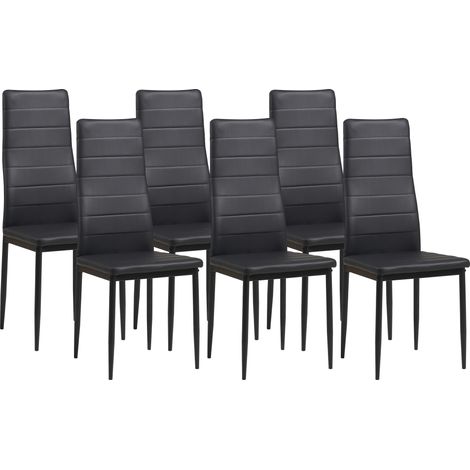 Albatros Esszimmerstühle MILANO 6er Set, Schwarz - Polsterstuhl mit Kunstleder-Bezug, Modernes Stilvolles Design am Esstisch - Küchenstuhl Stuhl Esszimmer mit hoher Belastbarkeit bis 110kg (1/5)