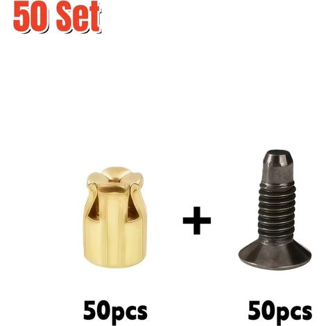 Kit de réparation de charnières (50 jeux), inserts de fixation réutilisables pour portes de meubles et d'armoires, renfort de porte en bois massif (1/5)