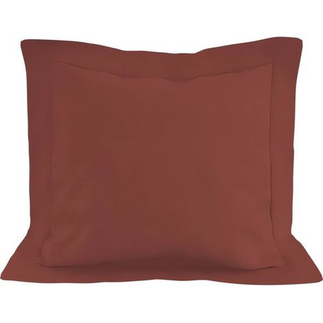 Filiyano – oreiller en coton 57 – Taie d'oreiller en coton 57 fils, 63 x 63 cm, UNI-brick, par Soleil d'ocre Brick (1/5)