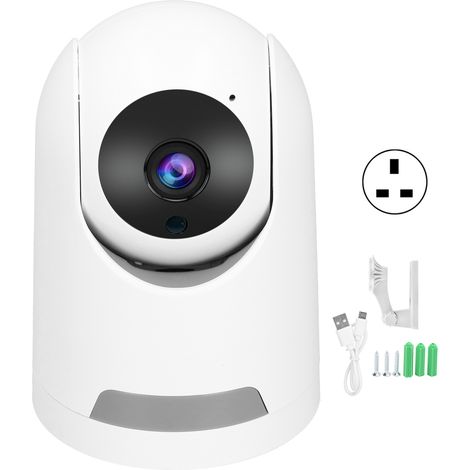 Caméra de sécurité WiFi 3MP, contrôle par APP, rotation panoramique/inclinaison, détection de mouvement humain, support mural/plafond/table, compatible TUYA, 100-240V, prise UK (1/5)