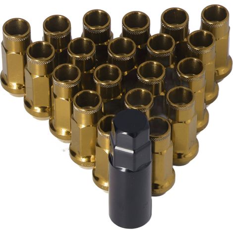 M12x1,25 vergoldete Radmuttern aus Metall, 20er-Pack, universelles Autozubehör, Ersatz für Mitsubishi (1/5)