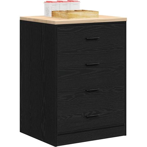 vidaXL Garage Storage Cabinet Black 60x51x85 cm Solid Wood Pine