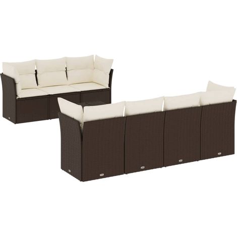 Maison Exclusive - Set sofás de jardín 8 piezas y cojines ratán s